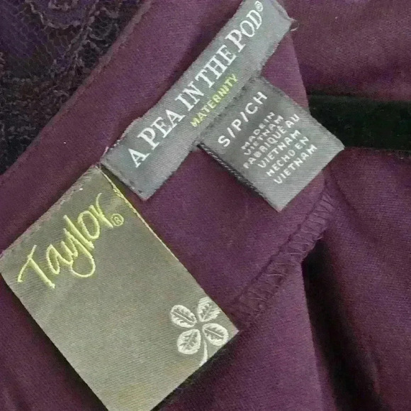 TAYLOR  A PEA IN THE POD maternity burgundy dress size small - Picture 12 of 16